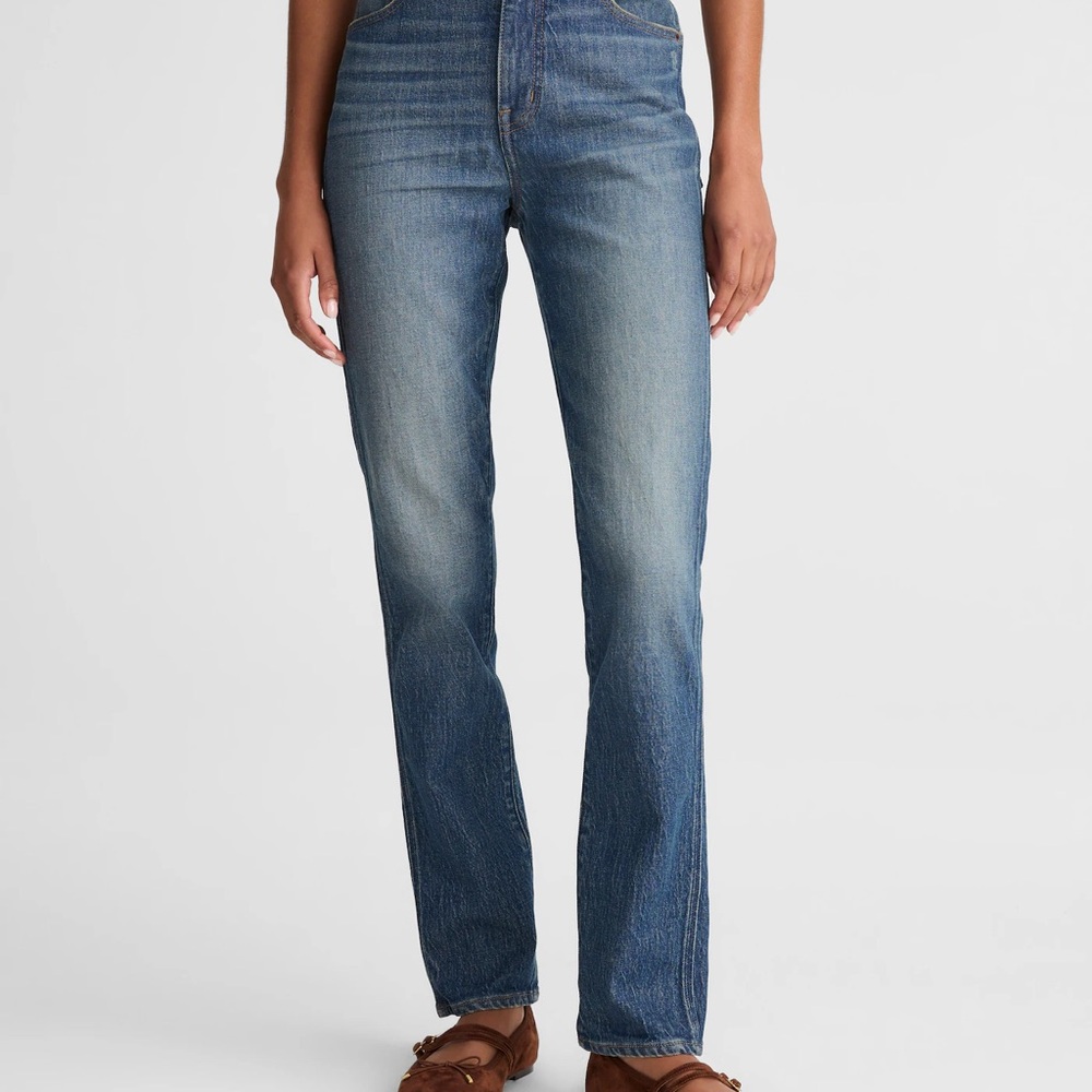 Madewell Mid-Wash Straight Leg Jeans - Blue